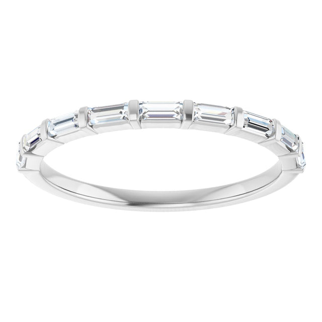10K Gold Straight Baguette Natural Diamond Bar Channel-Set Anniversary Band – 1/5–5/8 CTW (Style 123675) - White Gold - view 3