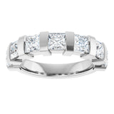 10K Gold Square Natural Diamond Bar Channel-Set Anniversary Band – 1 3/8–2 3/4 CTW (Style 123675) - White Gold - view 3
