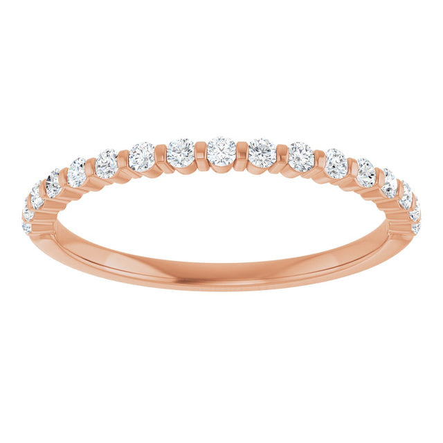 10K Gold Round Natural Diamond Bar Channel-Set Anniversary Band – 1/5–5/8 CTW (Style 123675) - Rose Gold - view 3