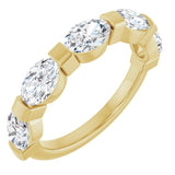 10K Gold Oval Lab-Grown Diamond Bar Channel-Set Anniversary Band – 9/10–2 CTW (Style 123675) - Yellow Gold