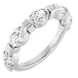 10K Gold Oval Natural Diamond Bar Channel-Set Anniversary Band – 1 1/3–1 7/8 CTW (Style 123675) - White Gold