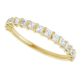 10K Gold Square Natural Diamond Bar Channel-Set Anniversary Band – 3/8–1 1/6 CTW - Yellow Gold - view 5