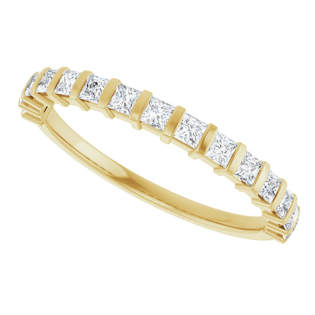 10K Gold Square Natural Diamond Bar Channel-Set Anniversary Band – 3/8–1 1/6 CTW - Yellow Gold - view 5