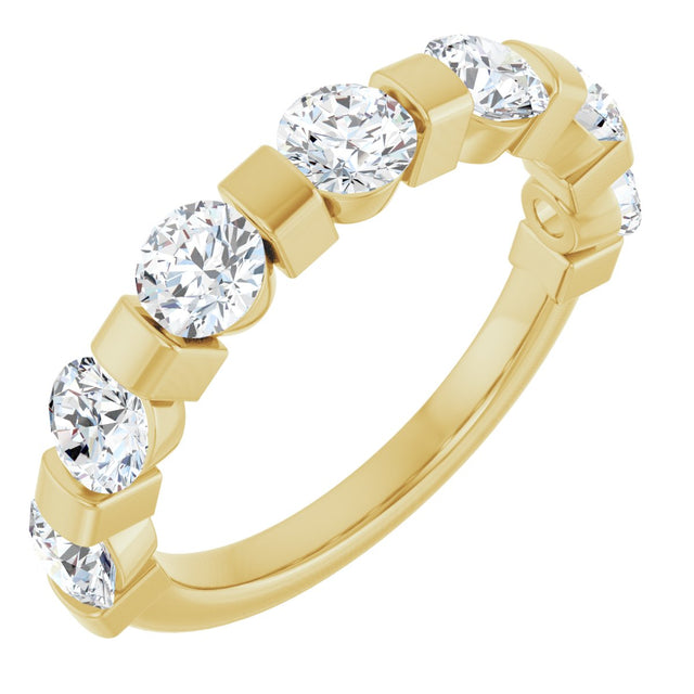 10K Gold Round Lab-Grown Diamond Bar Channel-Set Anniversary Band – 1 5/8 CTW (Style 123675) - Yellow Gold