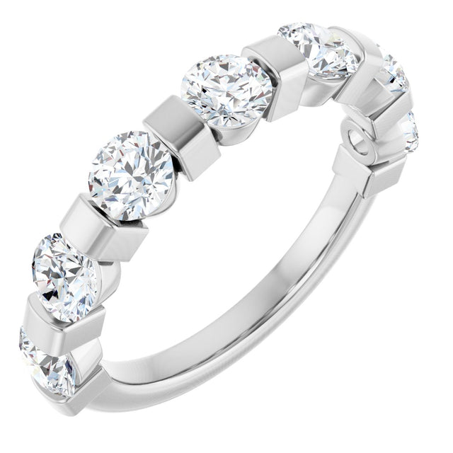 10K Gold Round Natural Diamond Bar Channel-Set Anniversary Band – 1 5/8 CTW (Style 123675) - White Gold