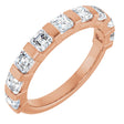 14K Gold Asscher Natural Diamond Bar Channel-Set Anniversary Band – 5/8–1 3/8 CTW (Style 123675) - Rose Gold
