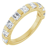 14K Gold Asscher Lab-Grown Diamond Bar Channel-Set Anniversary Band – 5/8–1 3/8 CTW - Yellow Gold
