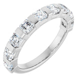 14K Gold Asscher Lab-Grown Diamond Bar Channel-Set Anniversary Band – 5/8–1 3/8 CTW - White Gold