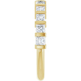 10K Gold Square Natural Diamond Bar Channel-Set Anniversary Band – 3/8–1 1/6 CTW - Yellow Gold - view 4