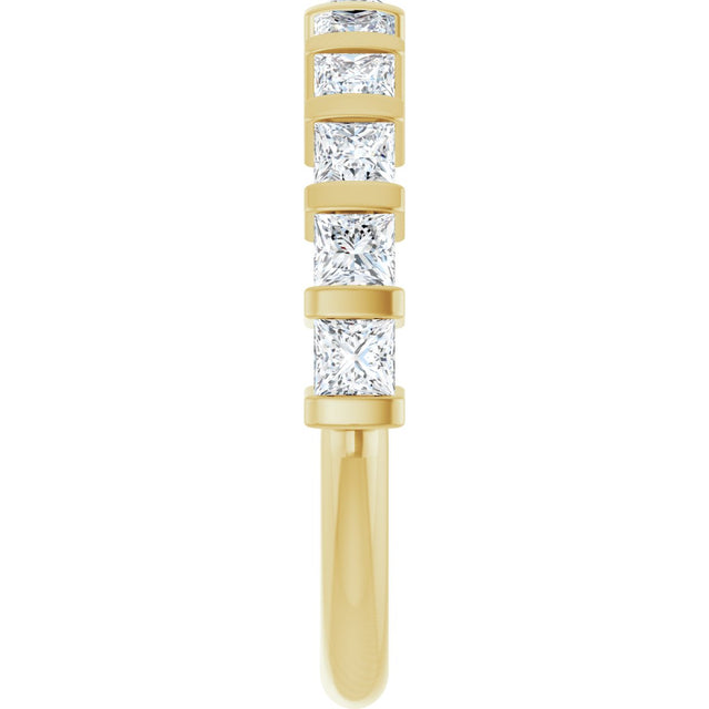 10K Gold Square Natural Diamond Bar Channel-Set Anniversary Band – 3/8–1 1/6 CTW - Yellow Gold - view 4