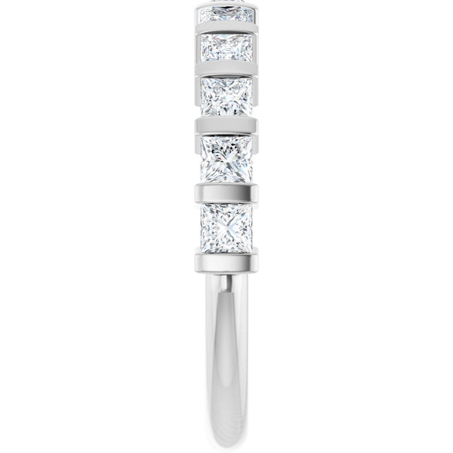 10K Gold Square Lab-Grown Diamond Bar Channel-Set Anniversary Band – 1/3–9/10 CTW - White Gold - view 4
