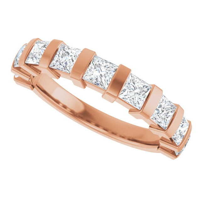 10K Gold Square Lab-Grown Diamond Bar Channel-Set Anniversary Band – 1 1/3–2 3/4 CTW (Style 123675) - Rose Gold - view 5