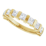 10K Gold Square Lab-Grown Diamond Bar Channel-Set Anniversary Band – 1 1/3–2 3/4 CTW (Style 123675) - Yellow Gold - view 5