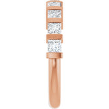 10K Gold Square Lab-Grown Diamond Bar Channel-Set Anniversary Band – 1/3–9/10 CTW - Rose Gold - view 4