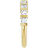 10K Gold Square Lab-Grown Diamond Bar Channel-Set Anniversary Band – 1/3–9/10 CTW - Yellow Gold - view 4