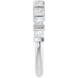 10K Gold Square Natural Diamond Bar Channel-Set Anniversary Band – 3/8–1 1/6 CTW - White Gold - view 4