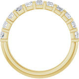 10K Gold Square Natural Diamond Bar Channel-Set Anniversary Band – 3/8–1 1/6 CTW - Yellow Gold - view 2