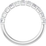 10K Gold Square Natural Diamond Bar Channel-Set Anniversary Band – 3/8–1 1/6 CTW - White Gold - view 2