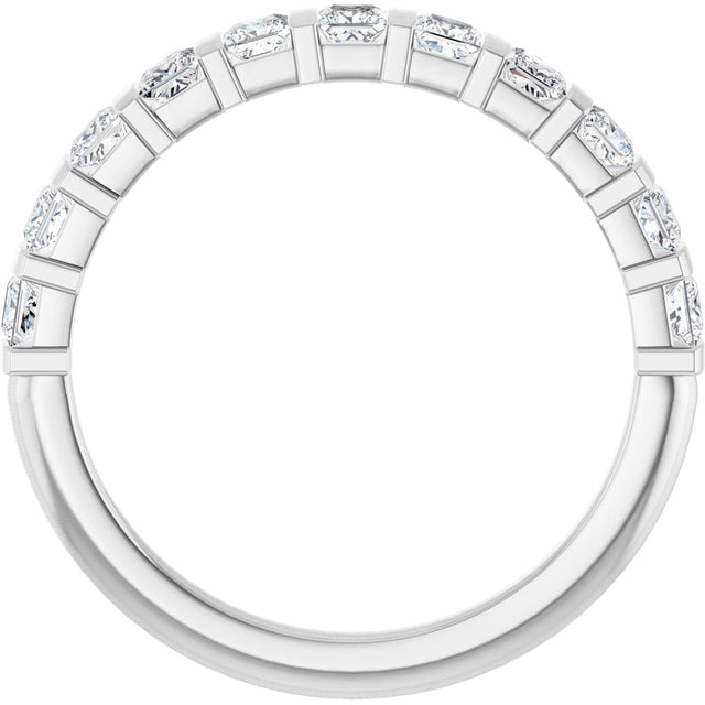 Platinum Square Lab-Grown Diamond Bar Channel-Set Anniversary Band – 1/3–1 1/2 CTW - view 2