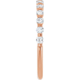 14K Gold Round Lab-Grown Diamond Bar Channel-Set Anniversary Band – 1/4–3/4 CTW - Rose Gold - view 4