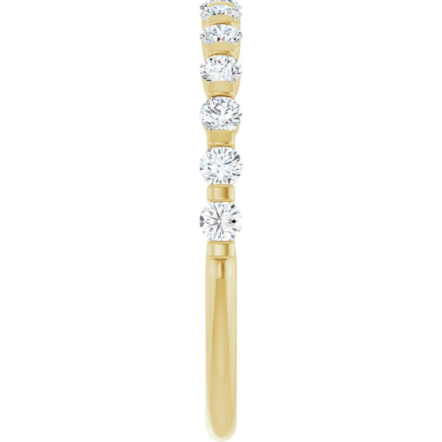 10K Gold Round Natural Diamond Bar Channel-Set Anniversary Band – 1/5–5/8 CTW (Style 123675) - Yellow Gold - view 4