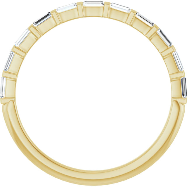 10K Gold Straight Baguette Lab-Grown Diamond Bar Channel-Set Anniversary Band – 1/5–1/2 CTW (Style 123675) - Yellow Gold - view 2