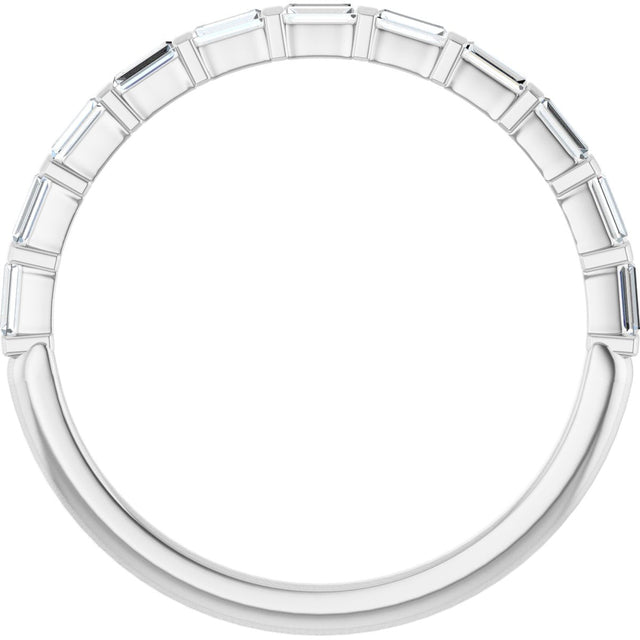 Platinum Straight Baguette Lab-Grown Diamond Bar Channel-Set Anniversary Band – 1/5–3/4 CTW - view 2