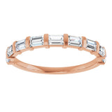 10K Gold Straight Baguette Natural Diamond Bar Channel-Set Anniversary Band – 1/5–5/8 CTW (Style 123675) - Rose Gold - view 3