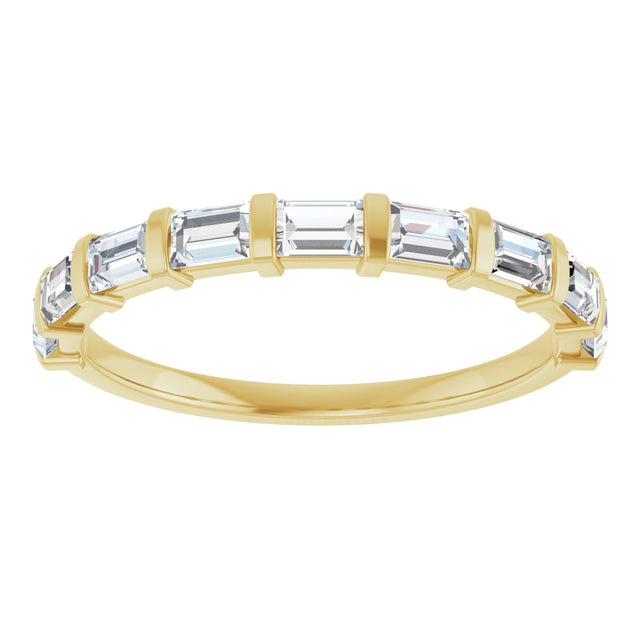 10K Gold Straight Baguette Natural Diamond Bar Channel-Set Anniversary Band – 1/5–5/8 CTW (Style 123675) - Yellow Gold - view 3