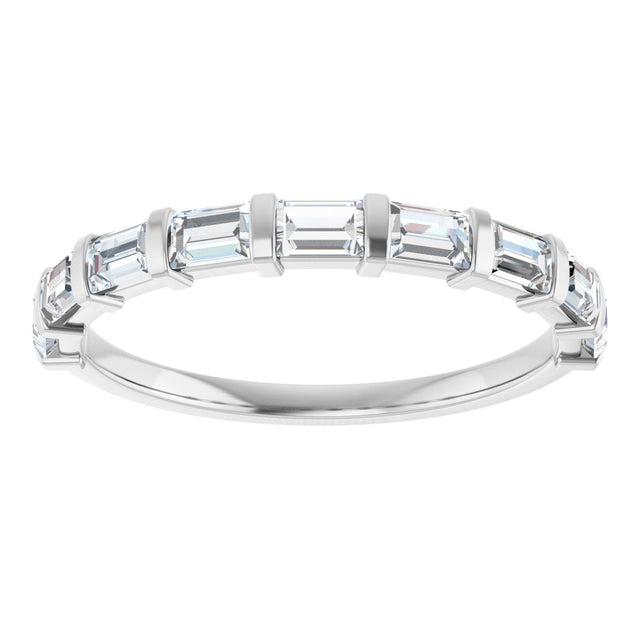 Platinum Straight Baguette Natural Diamond Bar Channel-Set Anniversary Band – 1/5–3/4 CTW - view 3