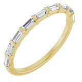 14K Gold Straight Baguette Natural Diamond Bar Channel-Set Anniversary Band – 1/5–3/4 CTW - Yellow Gold