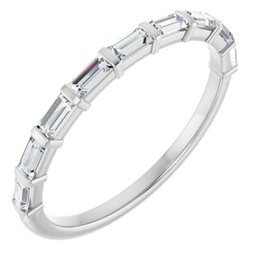 Platinum Straight Baguette Lab-Grown Diamond Bar Channel-Set Anniversary Band – 1/5–3/4 CTW