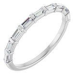Platinum Straight Baguette Natural Diamond Bar Channel-Set Anniversary Band – 1/5–3/4 CTW