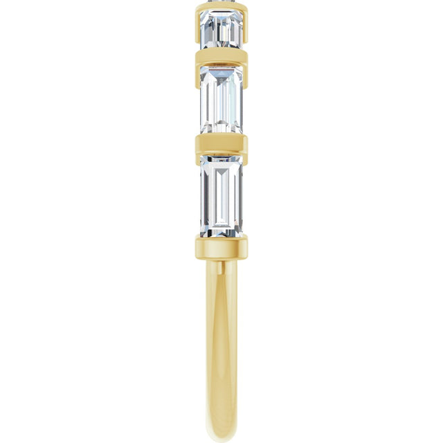 10K Gold Straight Baguette Natural Diamond Bar Channel-Set Anniversary Band – 3/4–1 CTW (Style 123675) - Yellow Gold - view 4