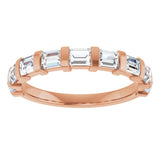 10K Gold Straight Baguette Natural Diamond Bar Channel-Set Anniversary Band – 3/4–1 CTW (Style 123675) - Rose Gold - view 3