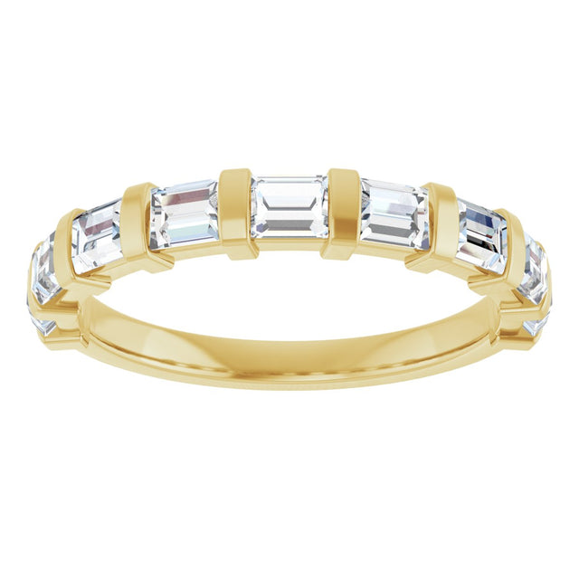 10K Gold Straight Baguette Lab-Grown Diamond Bar Channel-Set Anniversary Band – 3/4–9/10 CTW (Style 123675) - Yellow Gold - view 3