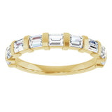 10K Gold Straight Baguette Natural Diamond Bar Channel-Set Anniversary Band – 3/4–1 CTW (Style 123675) - Yellow Gold - view 3