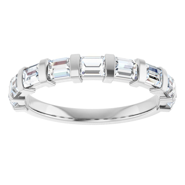Platinum Straight Baguette Lab-Grown Diamond Bar Channel-Set Anniversary Band – 1/5–3/4 CTW - view 3