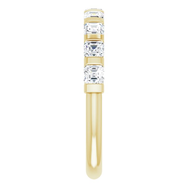 14K Gold Asscher Natural Diamond Bar Channel-Set Anniversary Band – 5/8–1 3/8 CTW (Style 123675) - Yellow Gold - view 4
