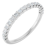 10K Gold Square Natural Diamond Bar Channel-Set Anniversary Band – 3/8–1 1/6 CTW - White Gold