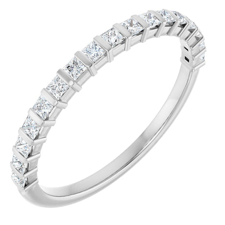 10K Gold Square Natural Diamond Bar Channel-Set Anniversary Band – 3/8–1 1/6 CTW - White Gold