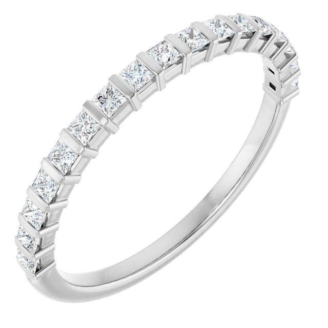 10K Gold Square Natural Diamond Bar Channel-Set Anniversary Band – 3/8–1 1/6 CTW - White Gold