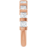 10K Gold Square Natural Diamond Bar Channel-Set Anniversary Band – 1 3/8–2 3/4 CTW (Style 123675) - Rose Gold - view 4