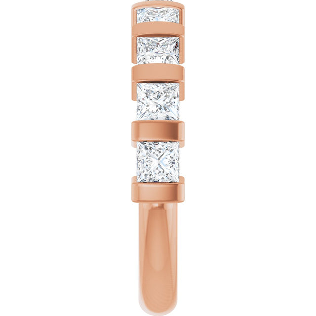 10K Gold Square Natural Diamond Bar Channel-Set Anniversary Band – 1 3/8–2 3/4 CTW (Style 123675) - Rose Gold - view 4