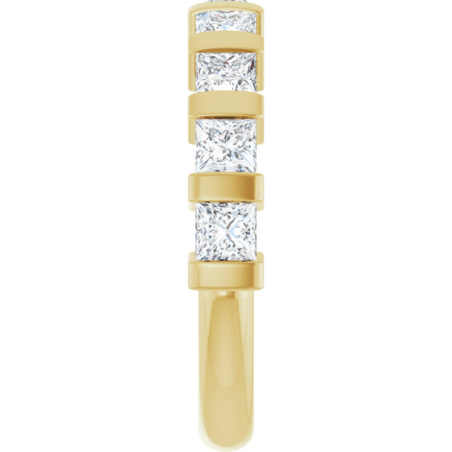 10K Gold Square Natural Diamond Bar Channel-Set Anniversary Band – 1 3/8–2 3/4 CTW (Style 123675) - Yellow Gold - view 4