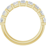 10K Gold Square Natural Diamond Bar Channel-Set Anniversary Band – 3/8–1 1/6 CTW - Yellow Gold - view 2