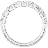 10K Gold Square Natural Diamond Bar Channel-Set Anniversary Band – 3/8–1 1/6 CTW - White Gold - view 2