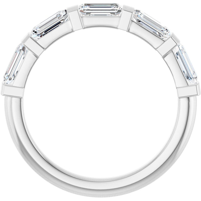 10K Gold Emerald Lab-Grown Diamond Bar Channel-Set Anniversary Band – 1 5/8–2 1/2 CTW (Style 123675) - White Gold - view 2