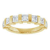 10K Gold Square Lab-Grown Diamond Bar Channel-Set Anniversary Band – 1 1/3–2 3/4 CTW (Style 123675) - Yellow Gold - view 3