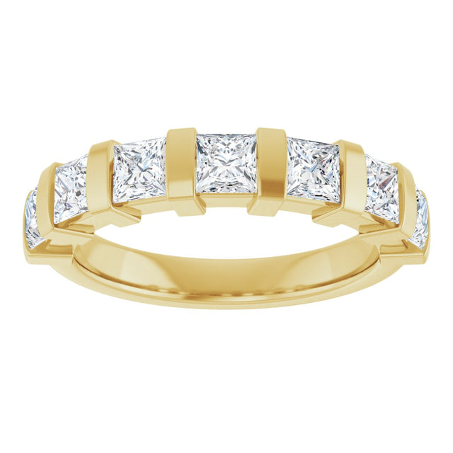 10K Gold Square Lab-Grown Diamond Bar Channel-Set Anniversary Band – 1 1/3–2 3/4 CTW (Style 123675) - Yellow Gold - view 3